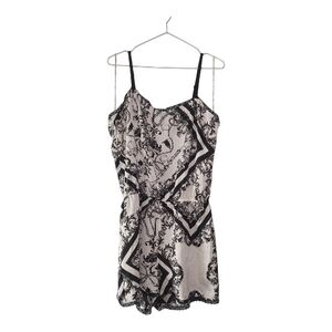 Hello Kitty Forever 21 Monochrome Lace-Trim Romper